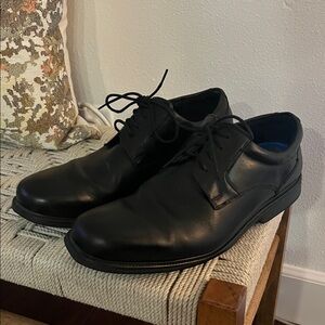Rockport Black Leather Men's Oxfords 13 wide Casual Dress Shoes